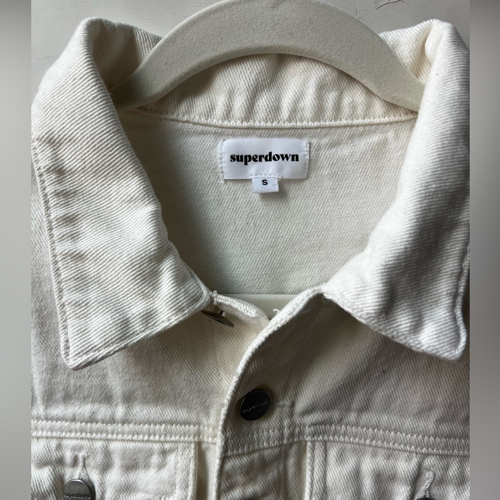 superdown Mika Button Front Dress White Denim - Small - Picture 8 of 10